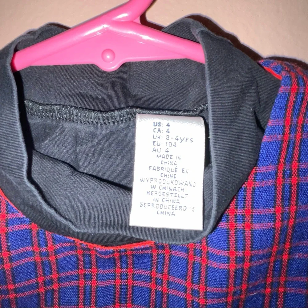 Toddler Girls Fall Outfit 2 Pieces size 2/3 Vintage Plaid Red &‎ Navy Dre…